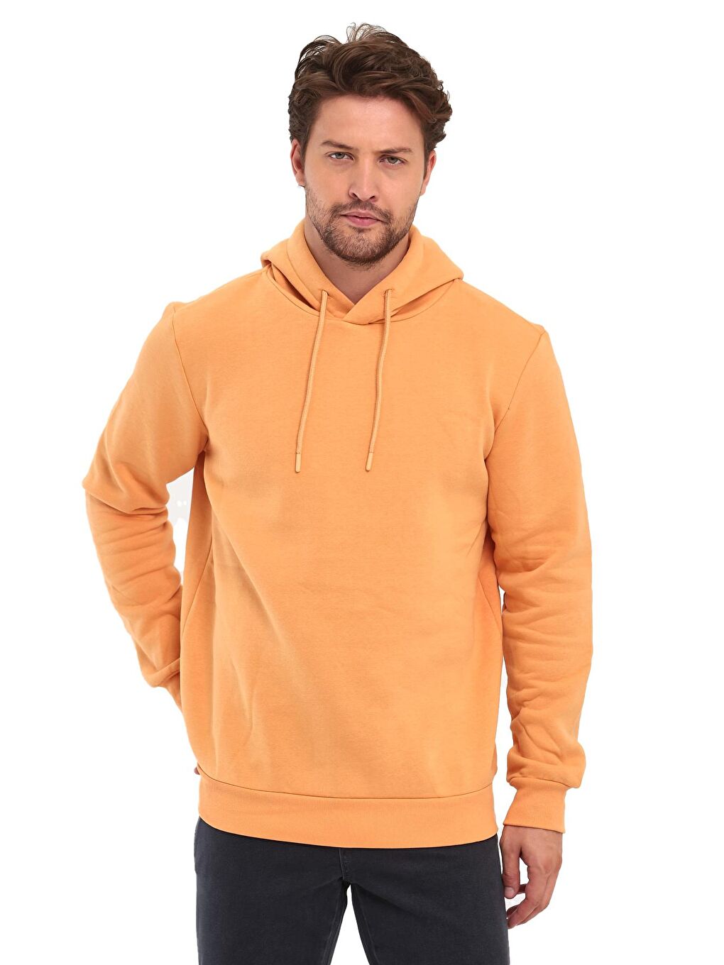 Rodi Hardal Sarı 3 İplik Bisiklet Yaka Erkek Sweatshirt