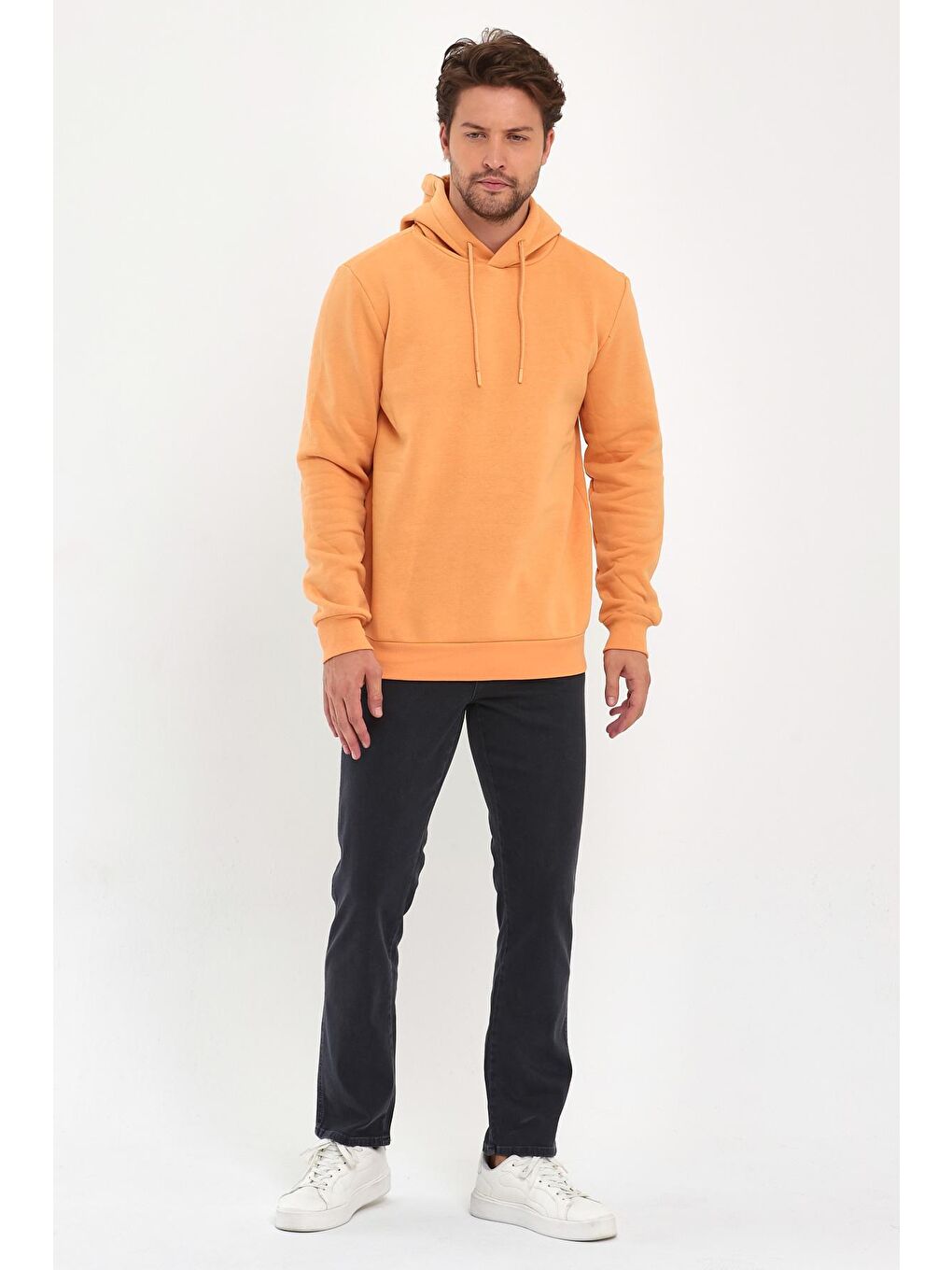 Rodi Hardal Sarı 3 İplik Bisiklet Yaka Erkek Sweatshirt - 1