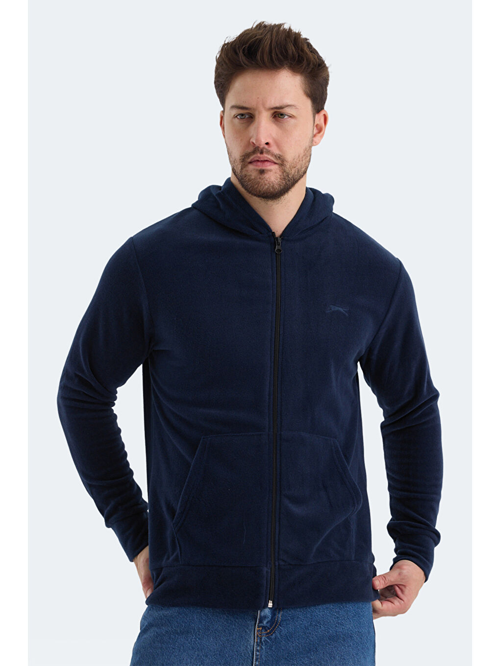 SLAZENGER SAMSON Erkek Fermuarlı Sweatshirt Lacivert