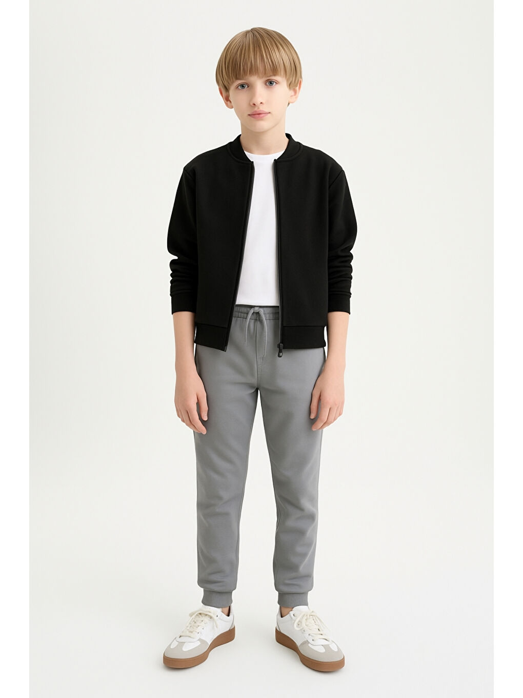 Gri Erkek Çocuk Basic Jogger Paça Okul Eşofman Altı AK-2350