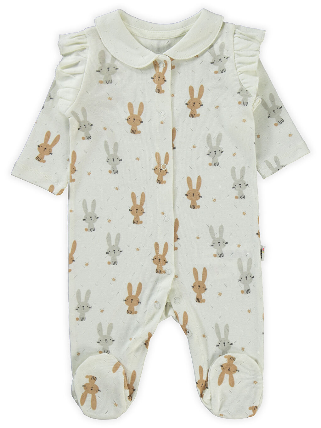 Bej Baby Kız Bebek Patikli Tulum 1-6 Ay FilDişi