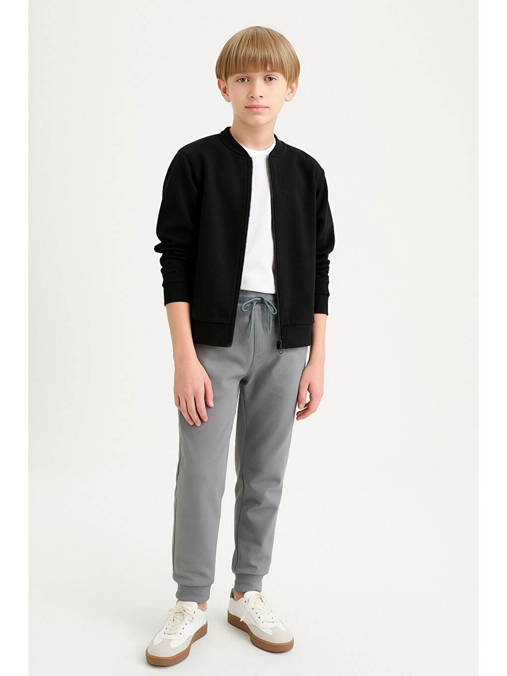Gri Erkek Çocuk Basic Jogger Paça Okul Eşofman Altı AK-2350-2