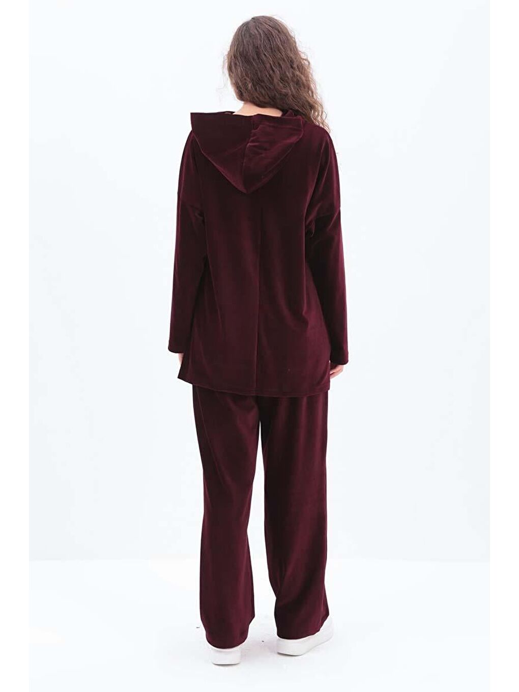 Bordo Kapüşonlu Kanguru Cepli Pantolonlu Takım-3
