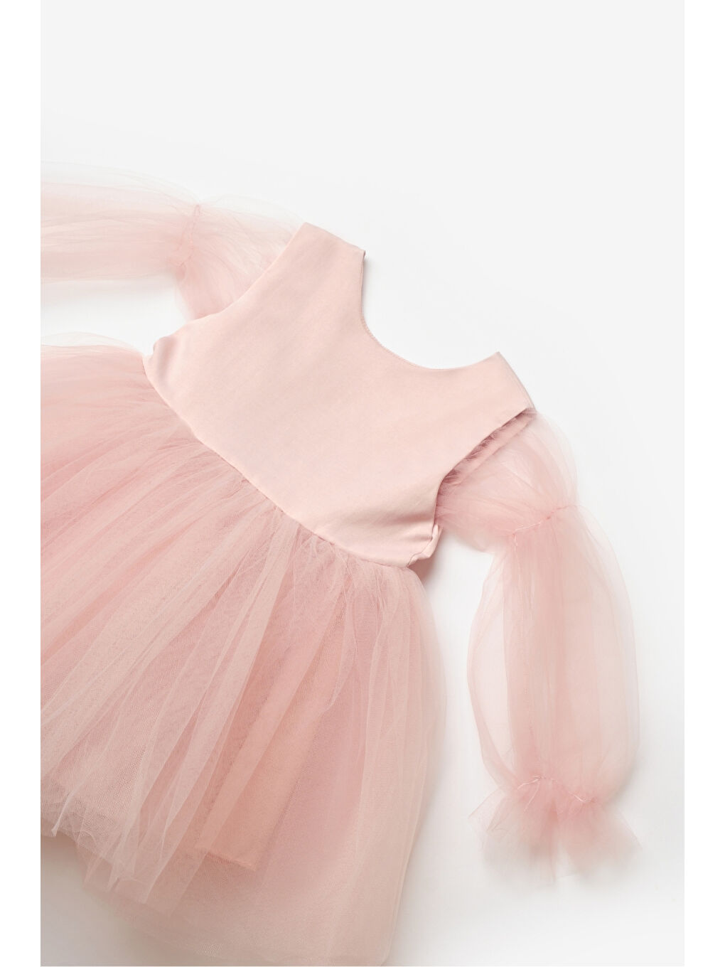 Pembe Pudra Kelebek Kanatlı Kız Çocuk Elbise - Kate-5