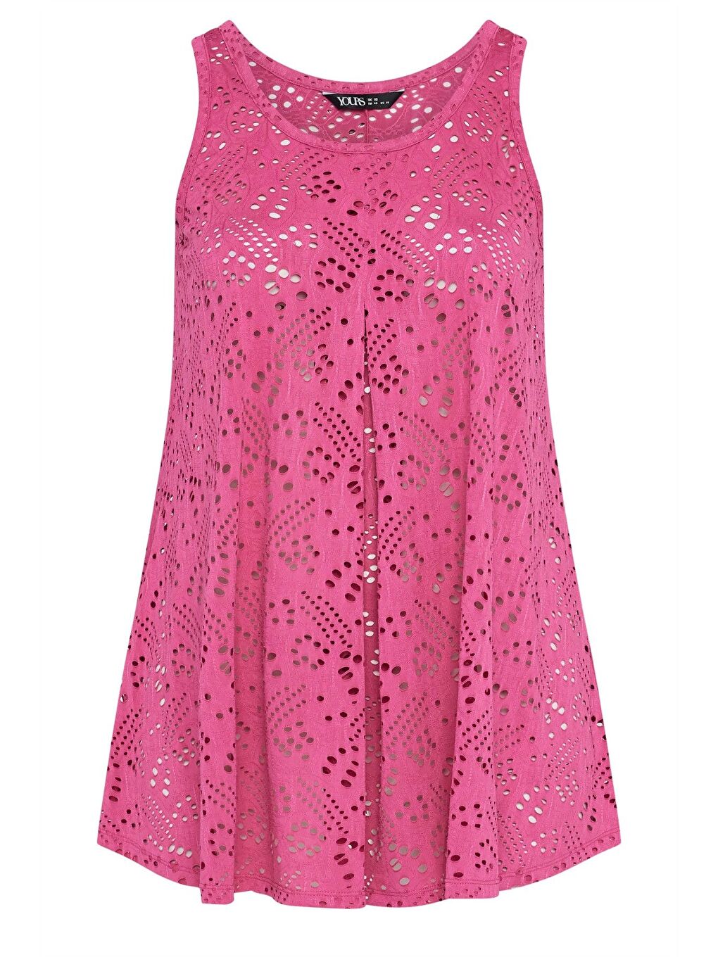 Pembe Büyük Beden Bisiklet Yaka Dantel Detaylı Astarsız Kolsuz Bluz 302400-4