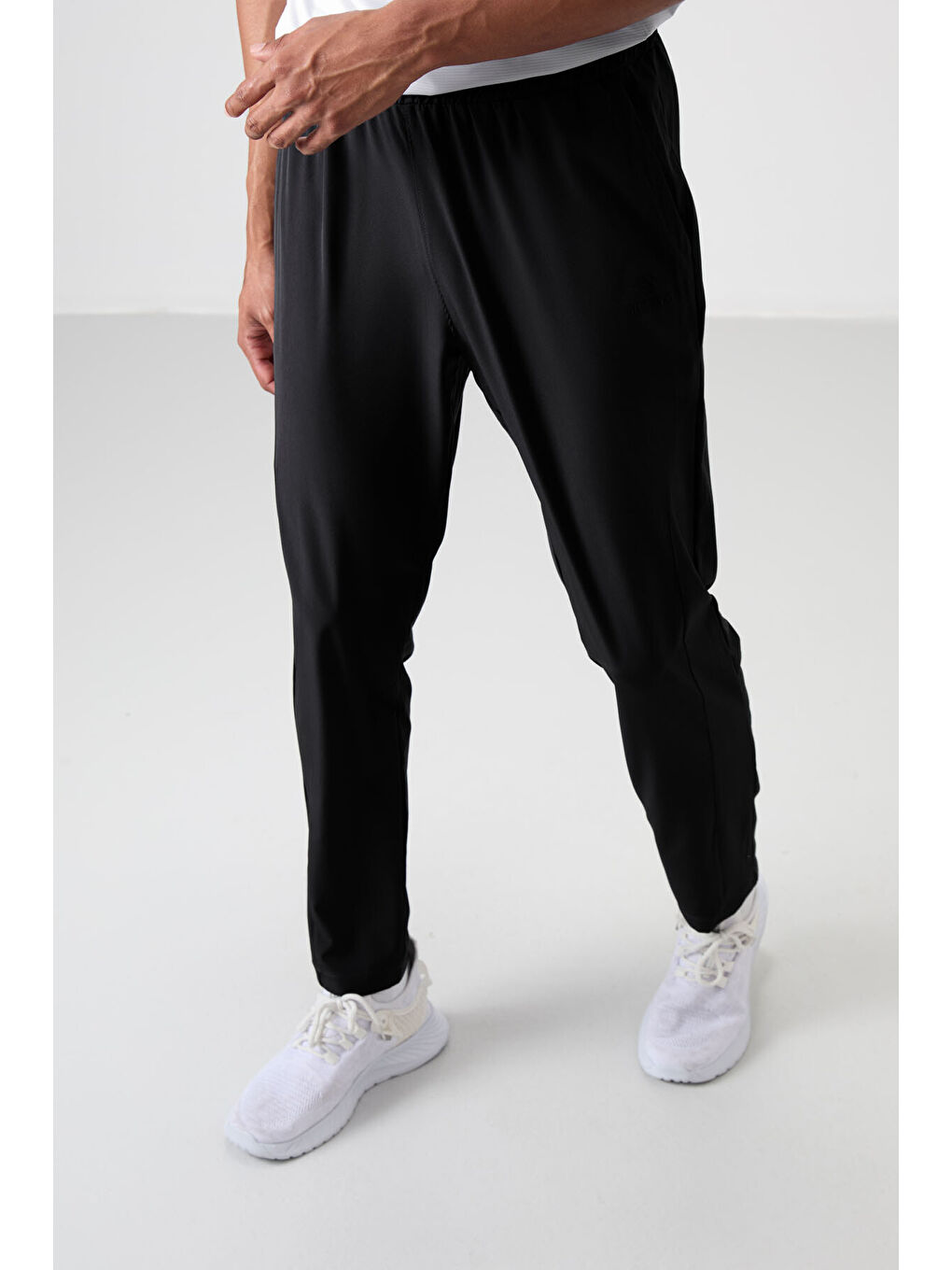 Siyah Polyester İnce Yumuşak Comfort Fit Erkek Eşofman Alt - 82119-4