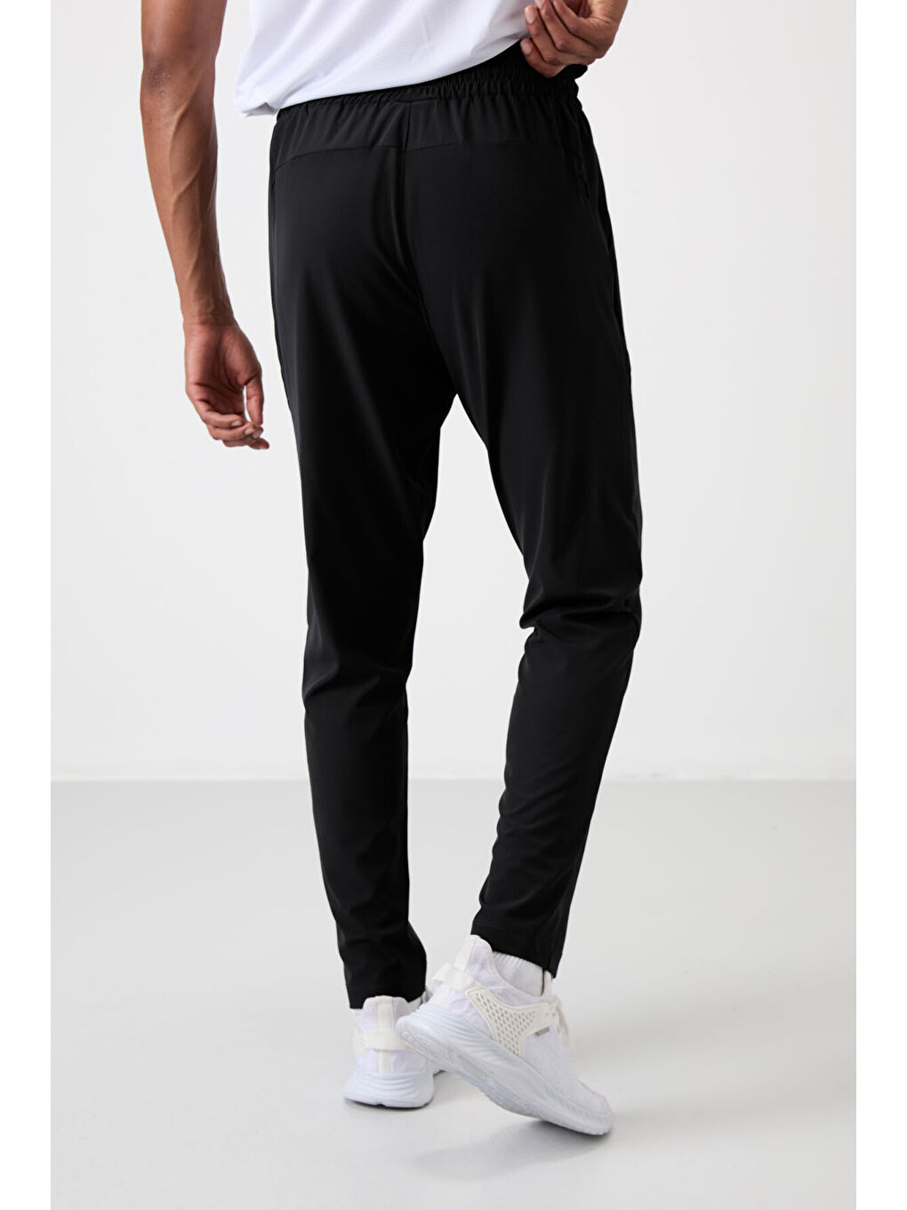 Siyah Polyester İnce Yumuşak Comfort Fit Erkek Eşofman Alt - 82119-8