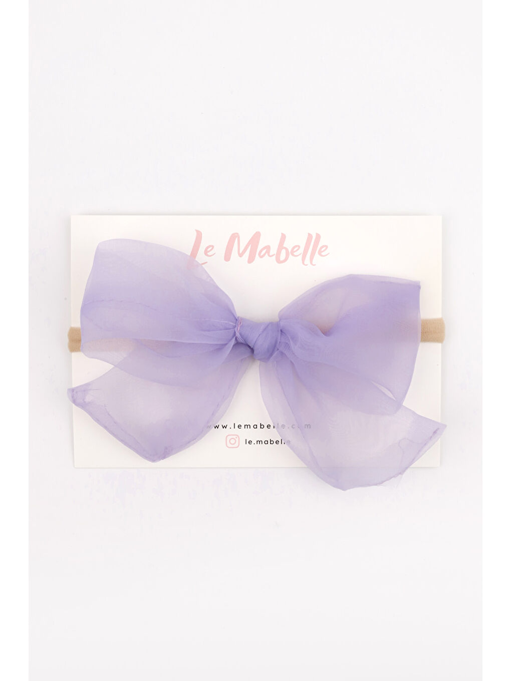 Lila Organze Fiyonk Kız Çocuk Saç Bandı