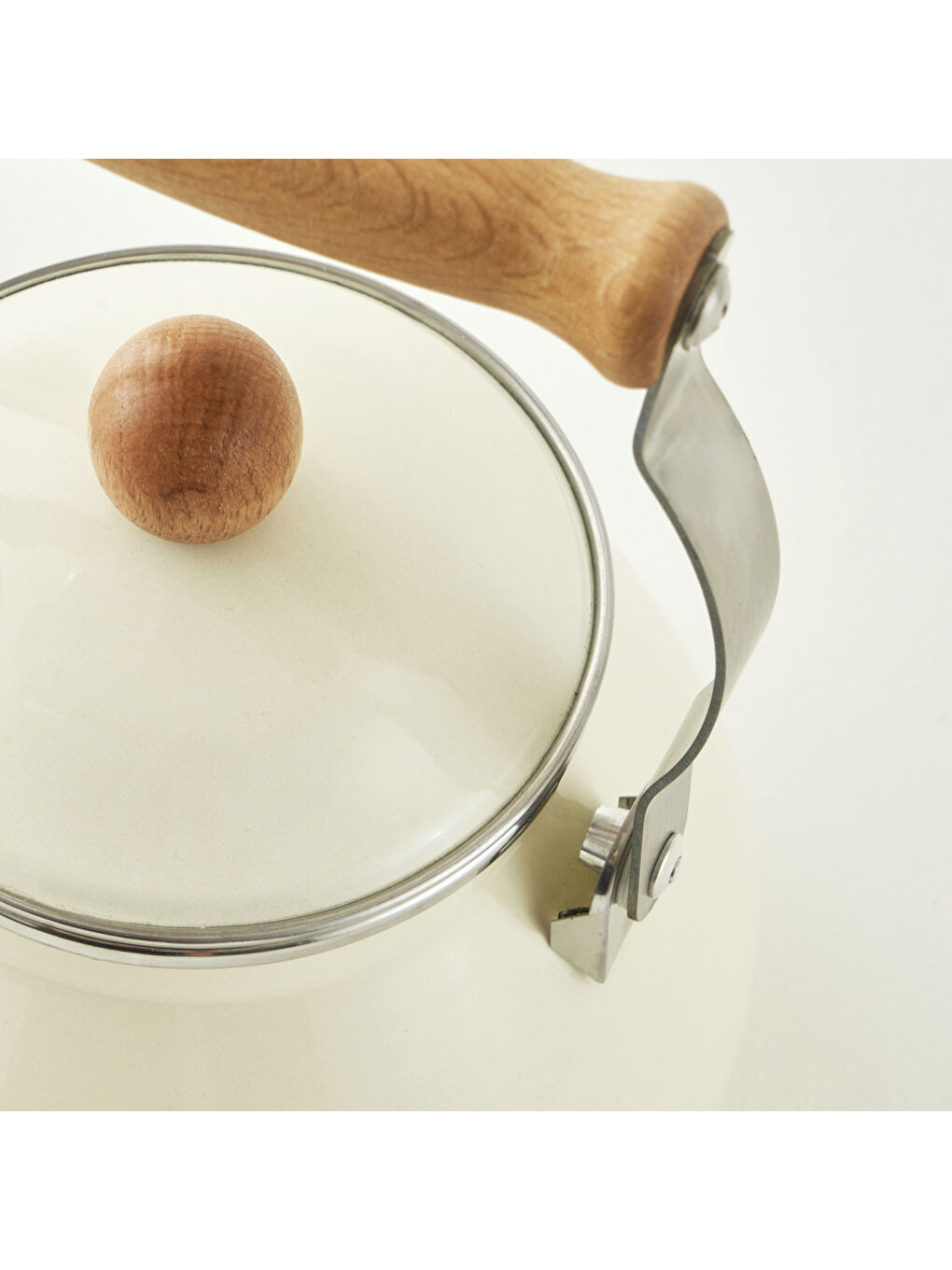 Ekru Cozy Emaye Demlik Krem (2 lt)-1