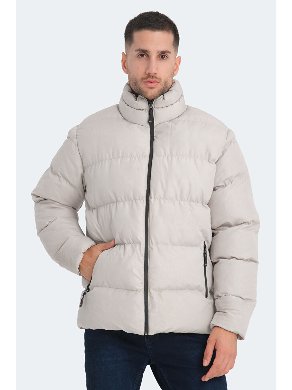 SLAZENGER Bej HAMA IN Erkek Mont &amp; Kaban Taş Gri
