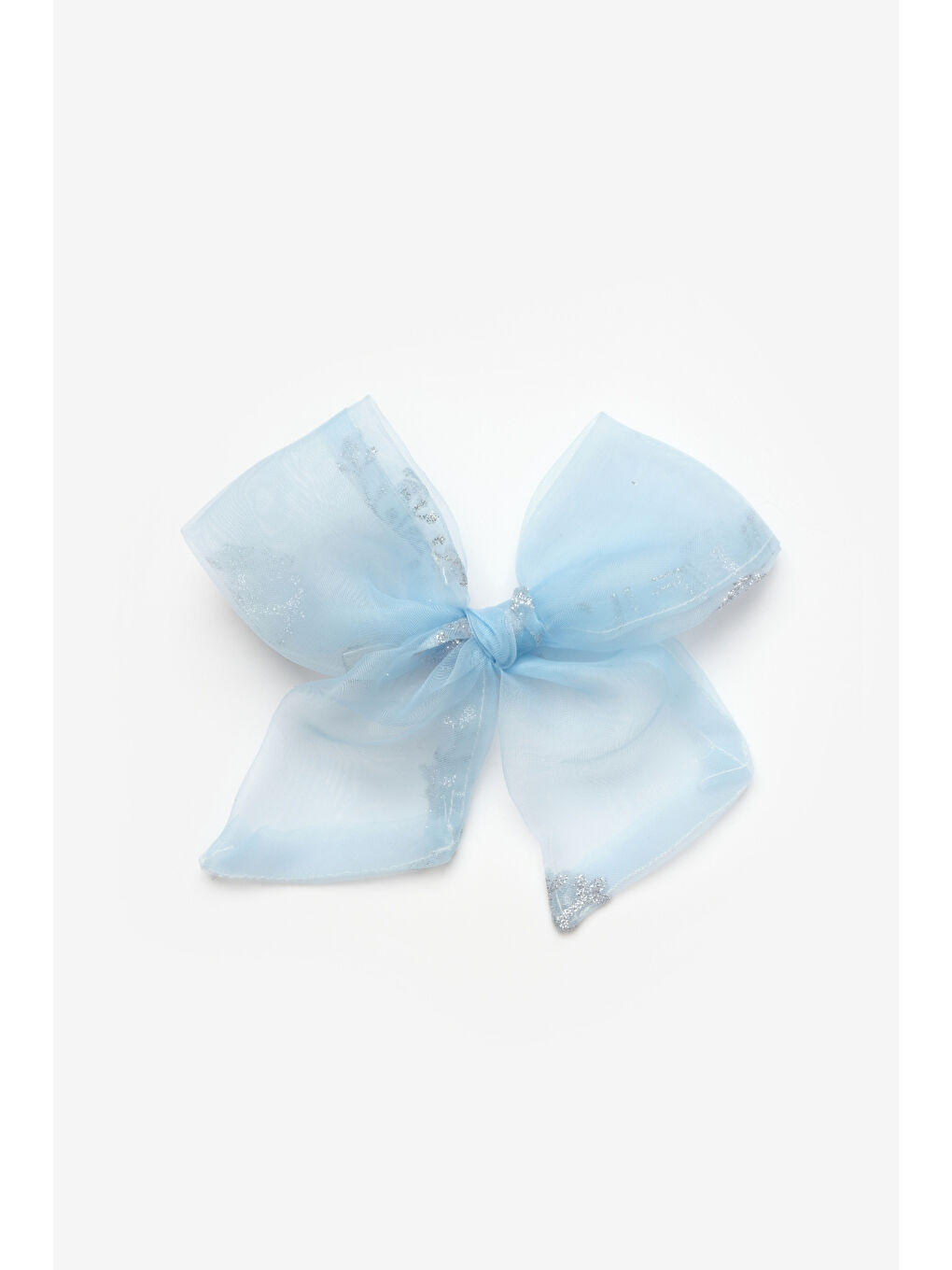 Mavi Kar Tanesi Desenli Organze Kız Çocuk Klips Toka