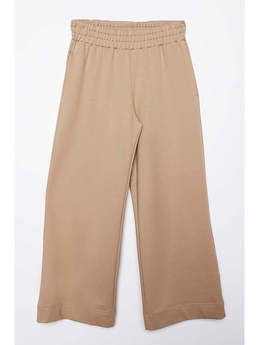 Bej-Yanları Yırtmaçlı Pantolonlu Takım-6