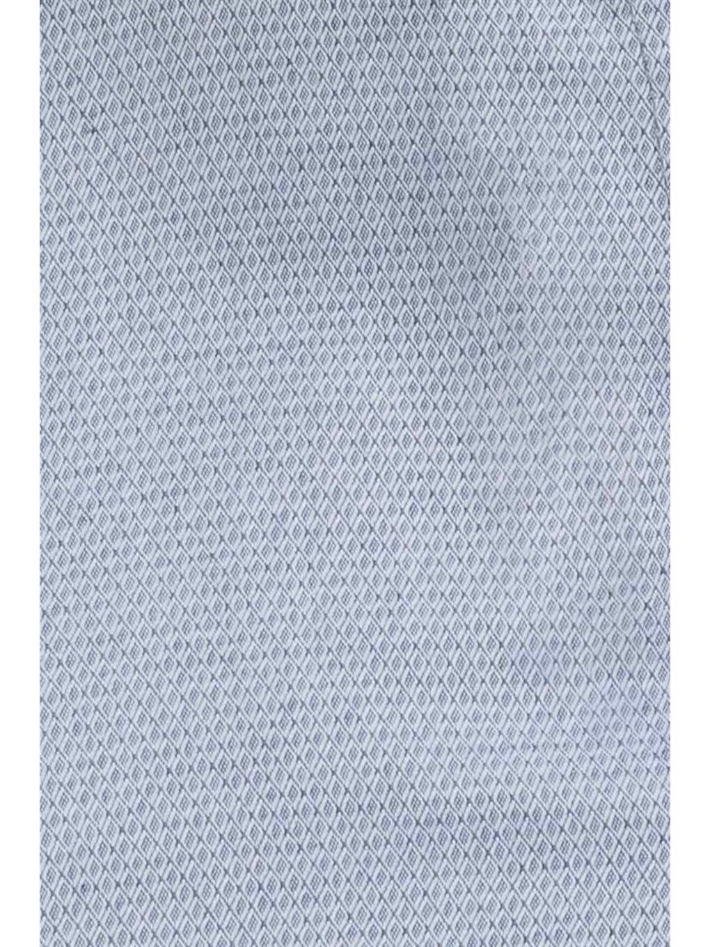 Modern Slim Fit Uzun Kollu Pamuklu Kolay Ütü Armürlü Erkek Gri Gömlek-4