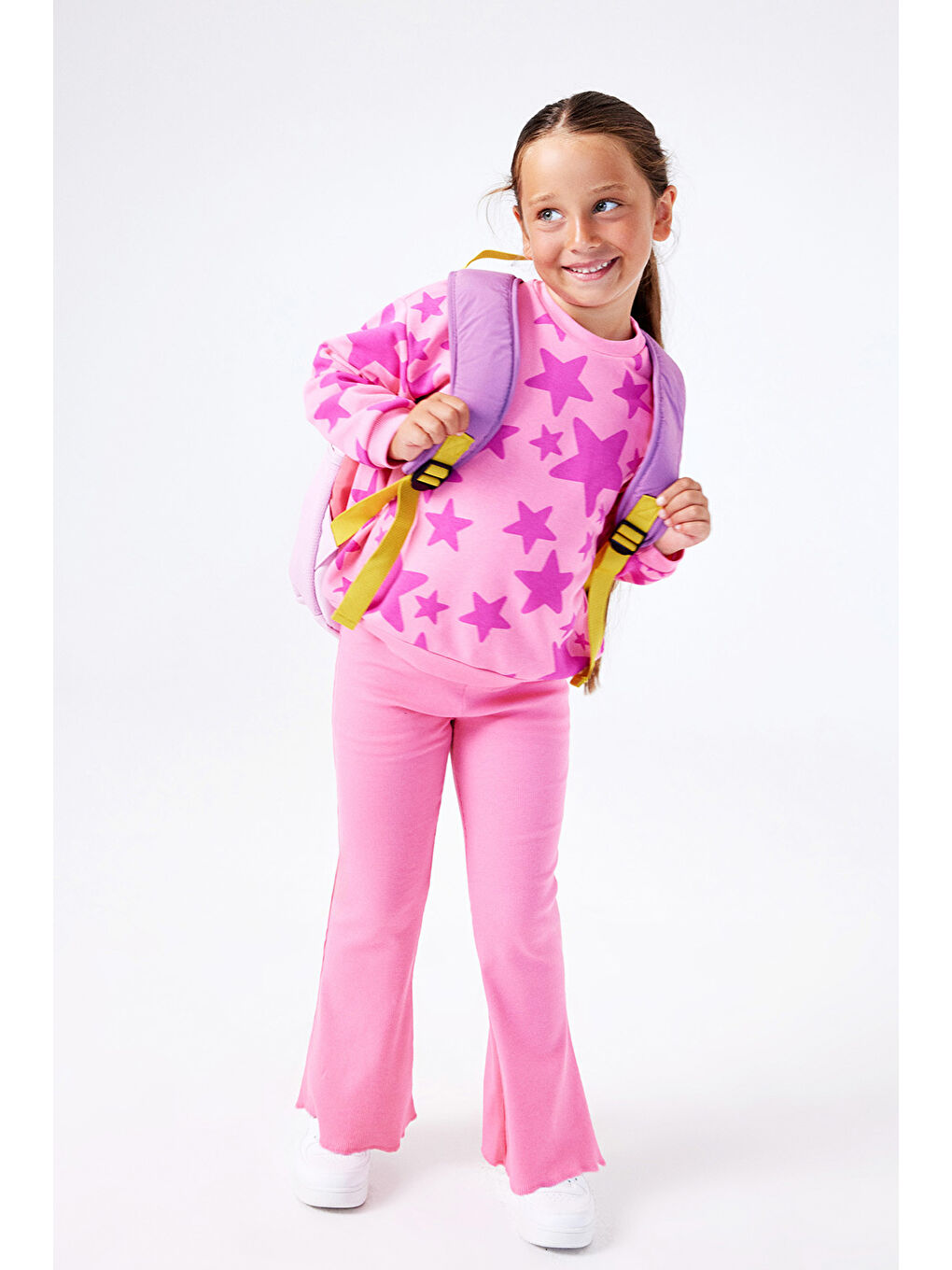 Pembe Yıldız Desenli Kız Çocuk Eşofman Takımı - Gemma