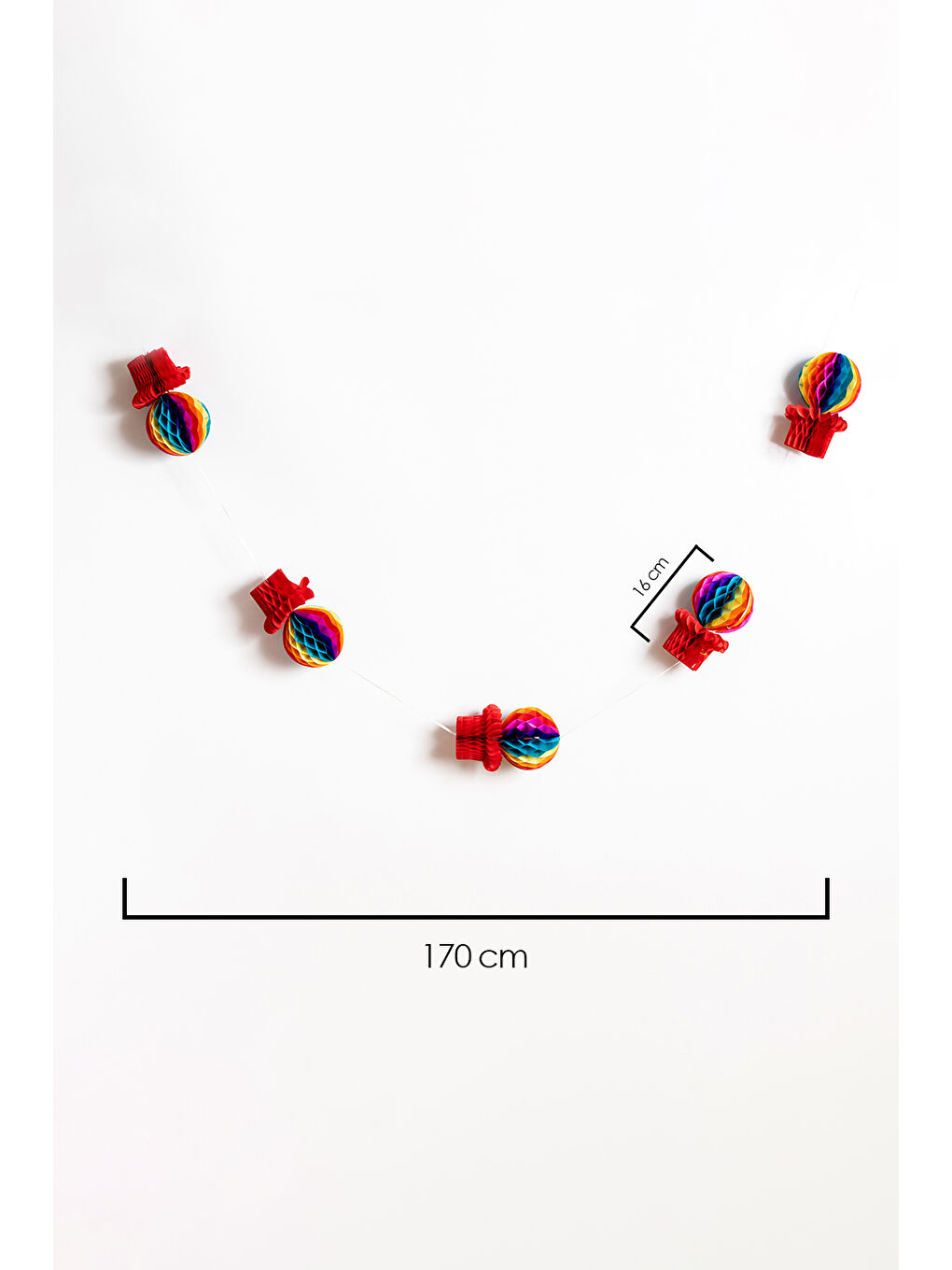 Karışık Çok Renkli 5'li Uçan Balon Petek Süs-1