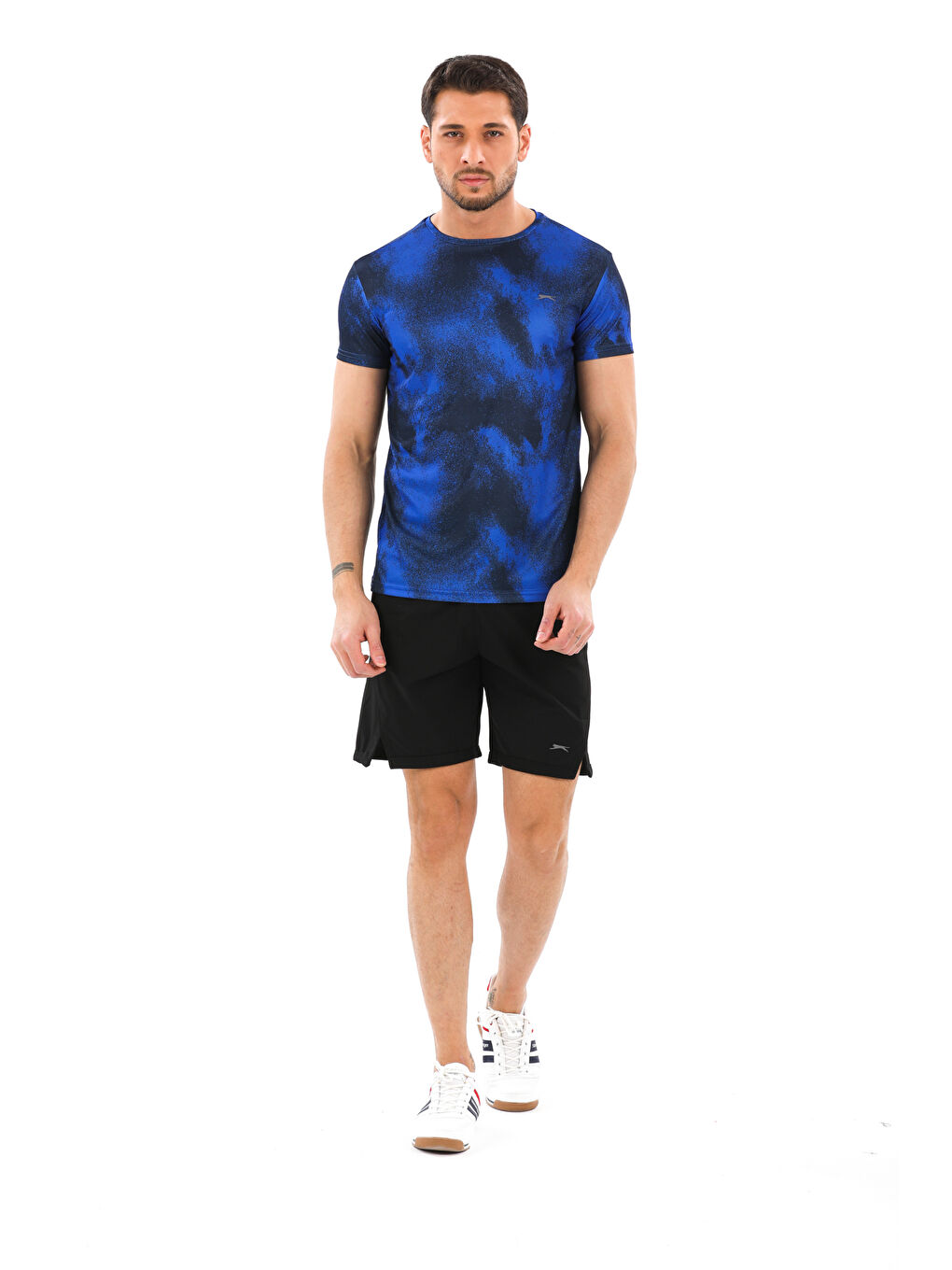 SLAZENGER RADZIM Erkek Kısa Kol Tişört Saks Mavi / Siyah - 5