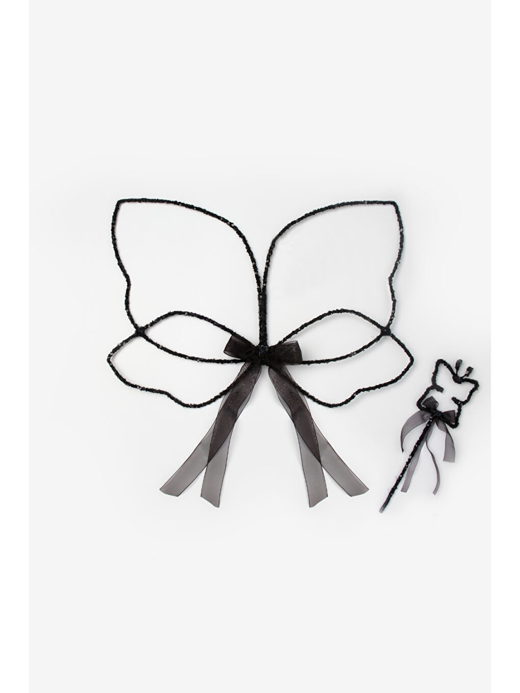 Siyah Pullu 2'li Kelebek Kanat Asa Set-3