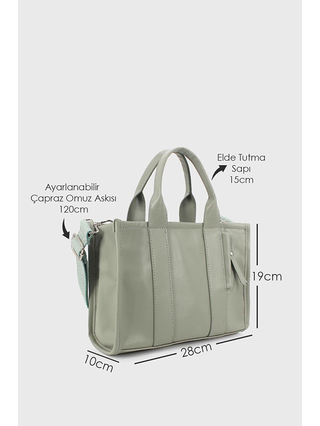 Turkuaz Kadın Mini Tote Çanta-1