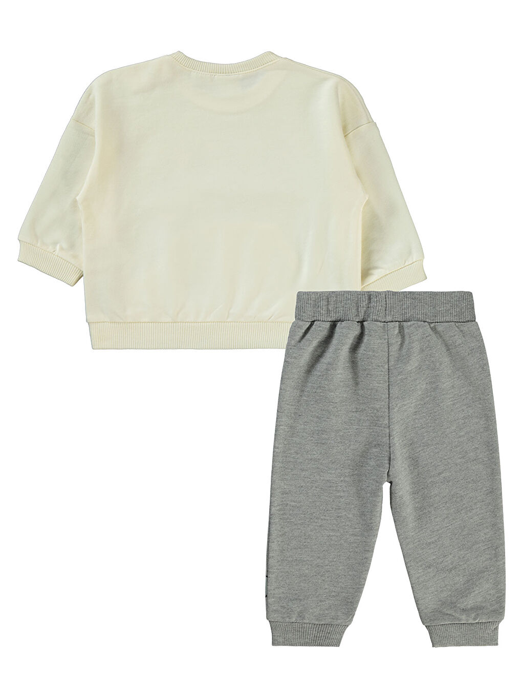 Tom and Jerry Erkek Bebek Takım 6-18 Ay Ekru-Gri-2