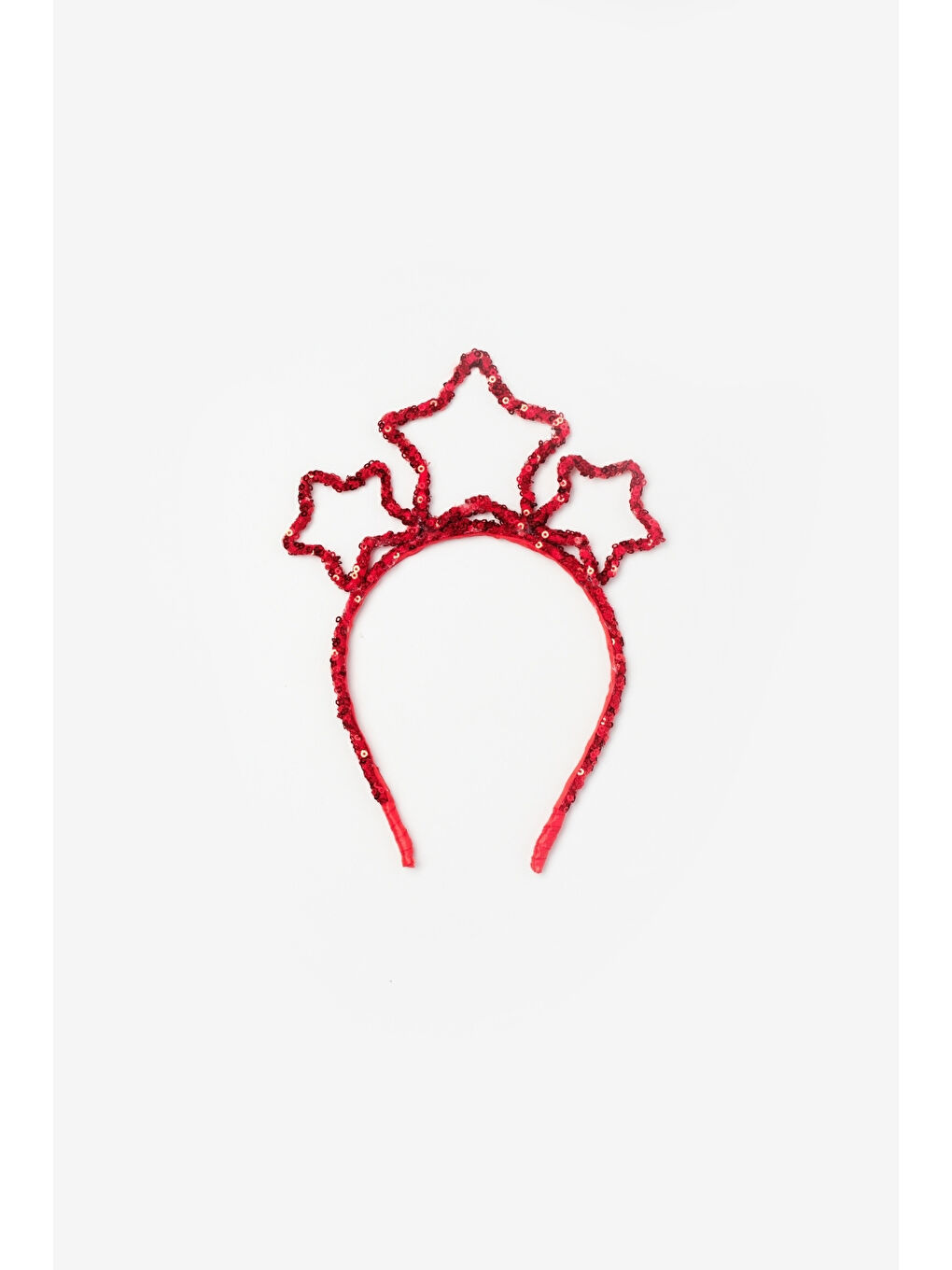 Kırmızı Pullu Yıldızlı Kız Çocuk Taç