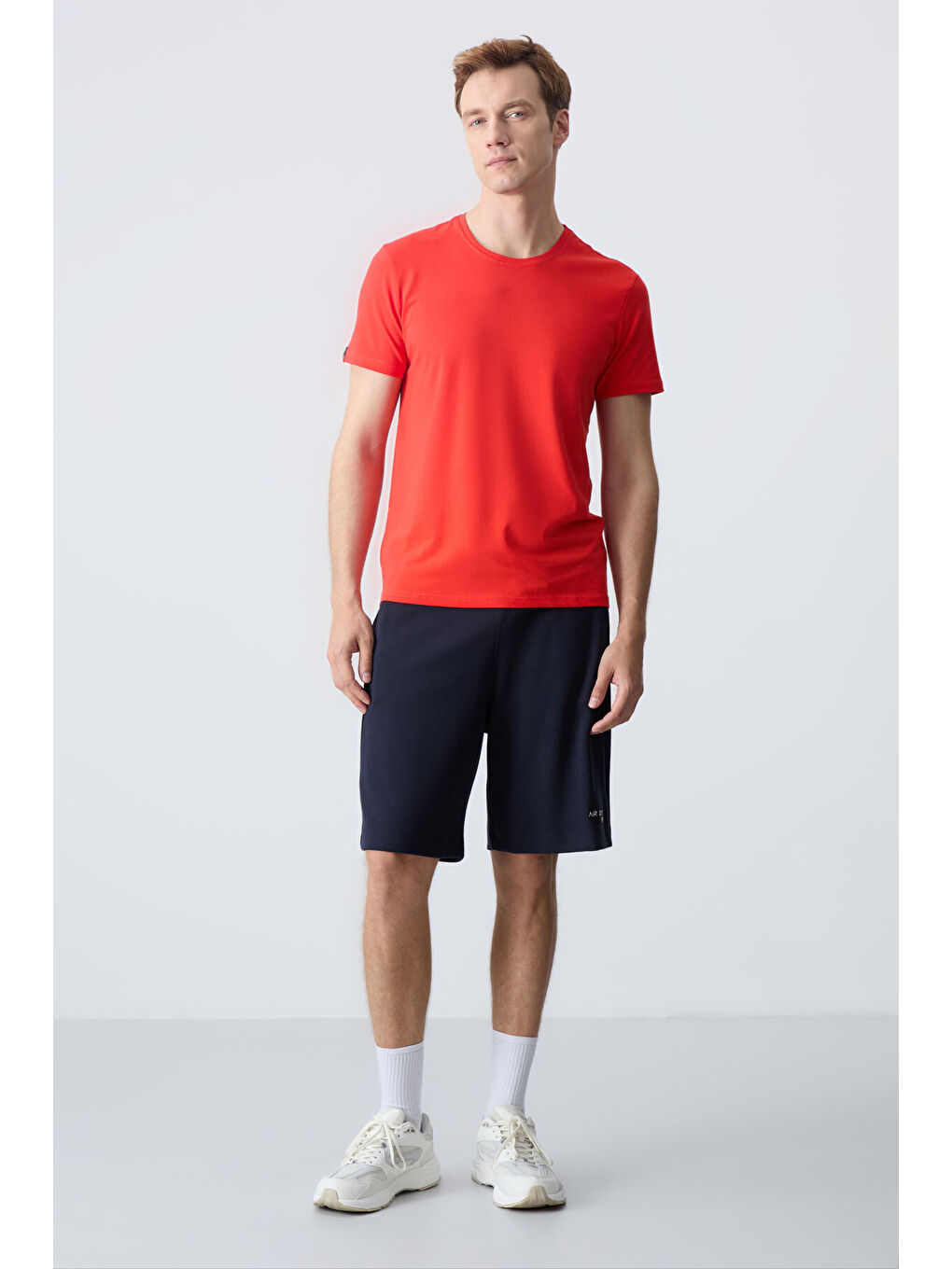 Lacivert Pamuklu Kalın Yumuşak Dokulu Standart  Fit Basic Erkek Şort  - 81276-2