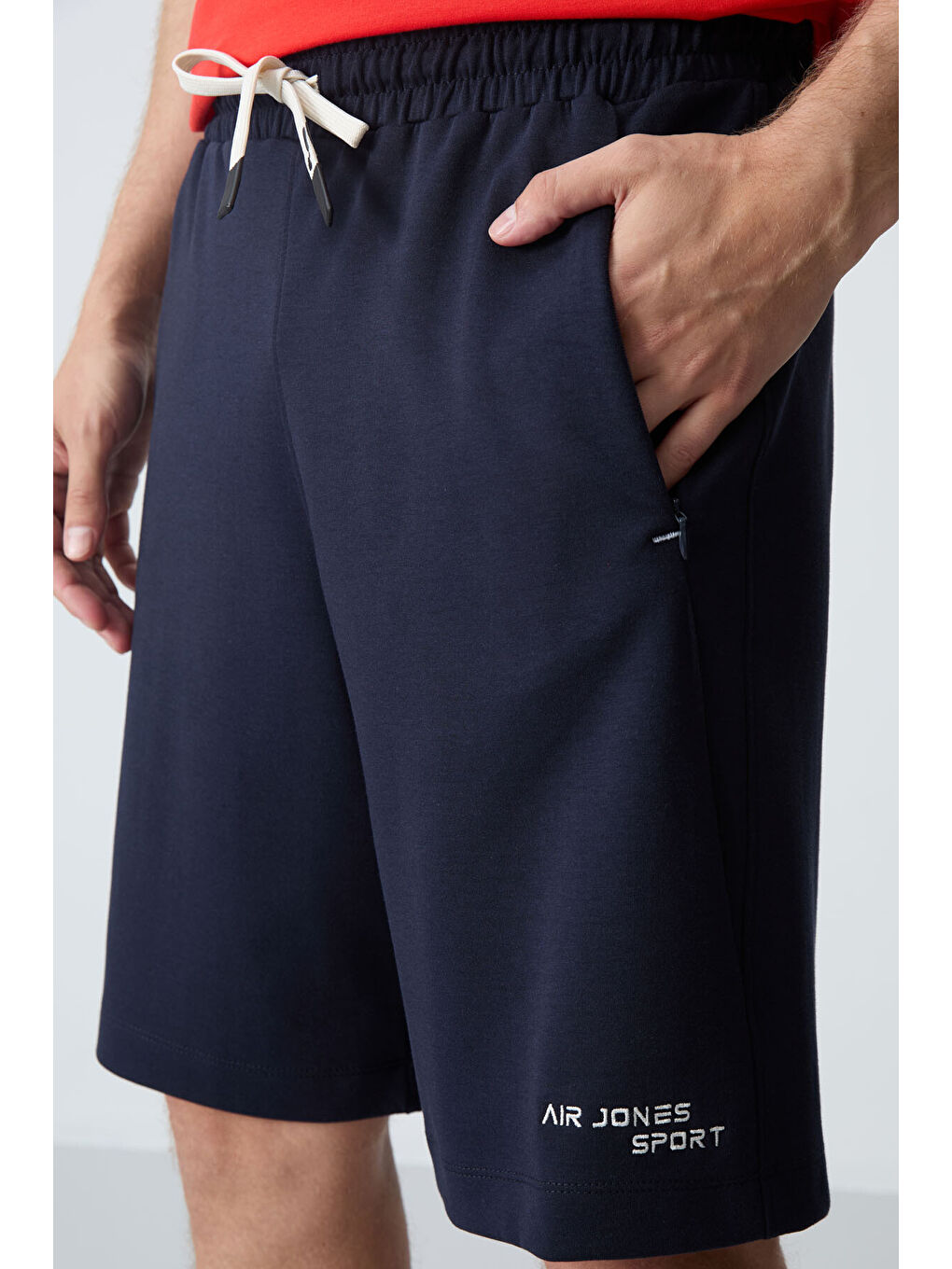 Lacivert Pamuklu Kalın Yumuşak Dokulu Standart  Fit Basic Erkek Şort  - 81276-6