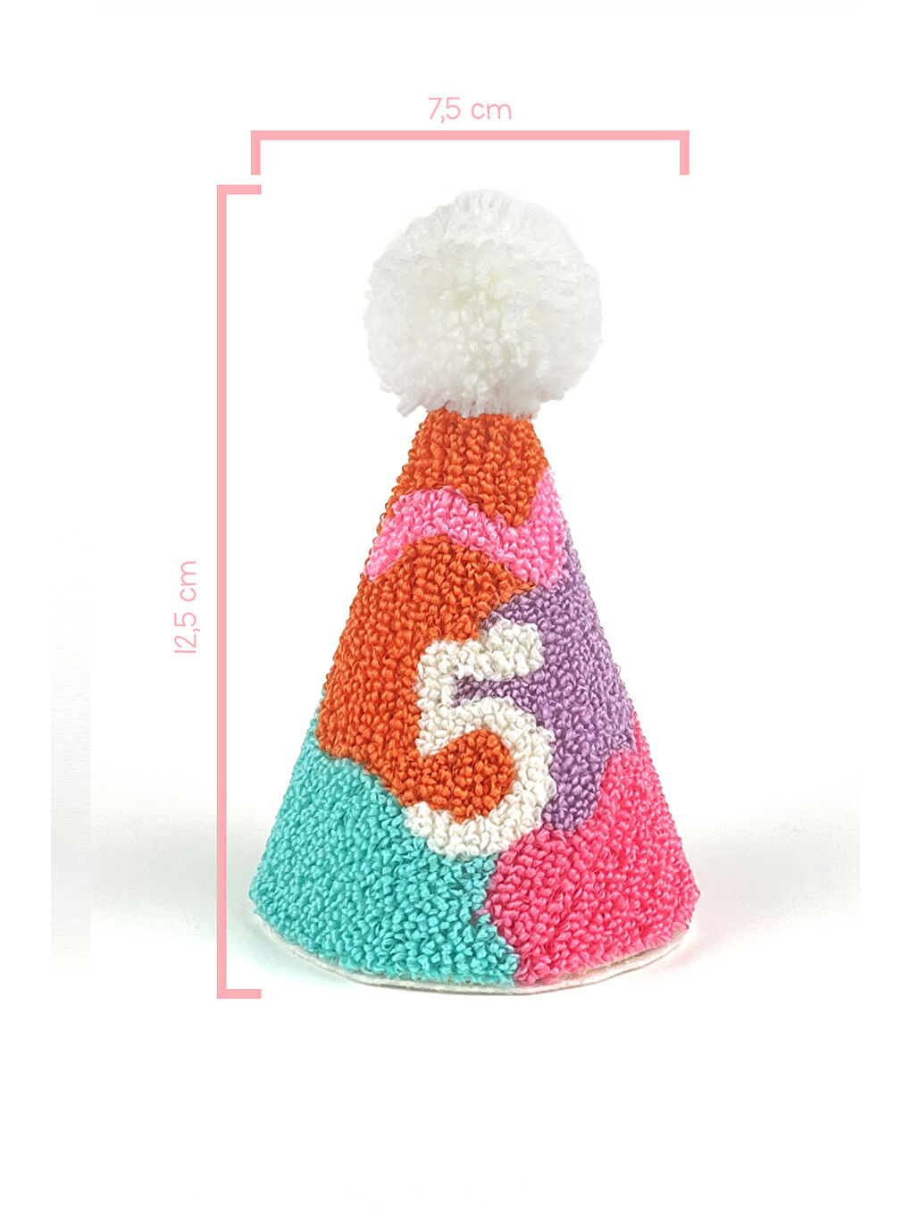 Karışık Çok Renkli Karnaval Punch Nakışlı 5 Rakamı Huni Doğum Günü Klips Toka-2