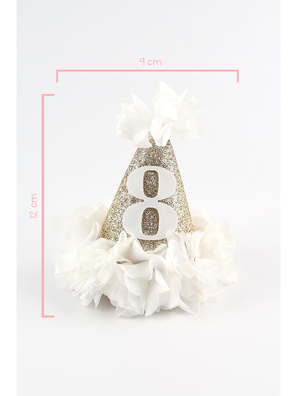 Beyaz 8 Yaş Huni Doğum Günü Klips Toka-2