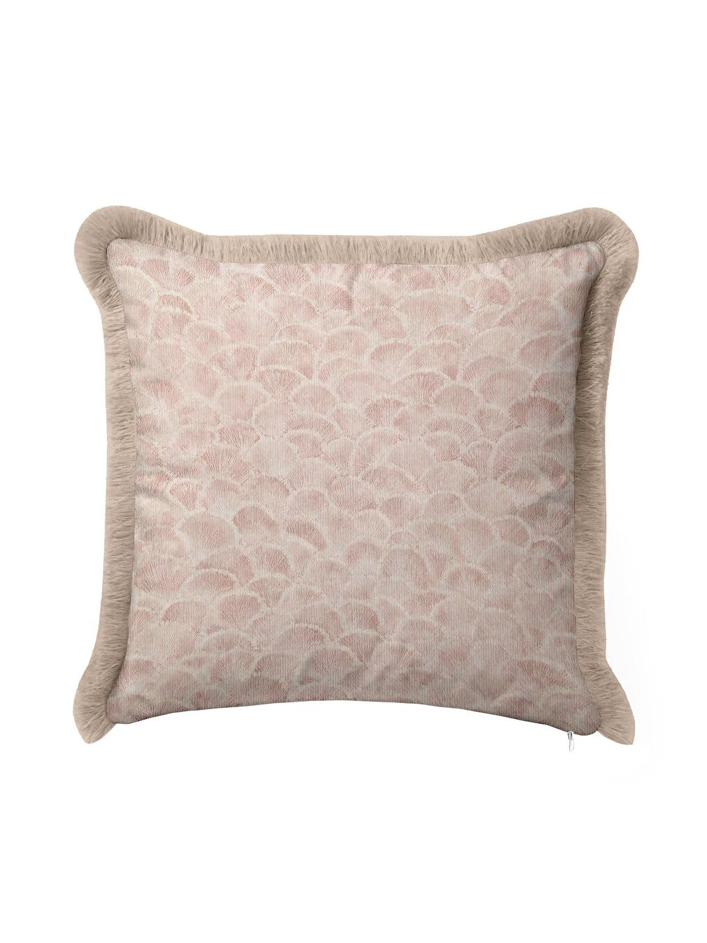 Karışık Art Deco Lüks Saçaklı Yastık Kılıfı - Zarif Pembe Modern Bej Püsküllü Kırlent Kılıfı-2