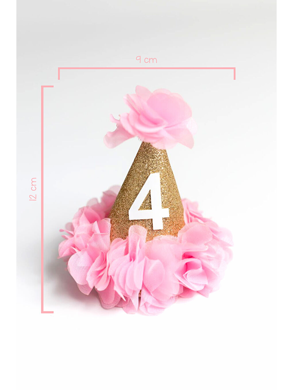 Pembe 4 Yaş Huni Doğum Günü Klips Toka-1