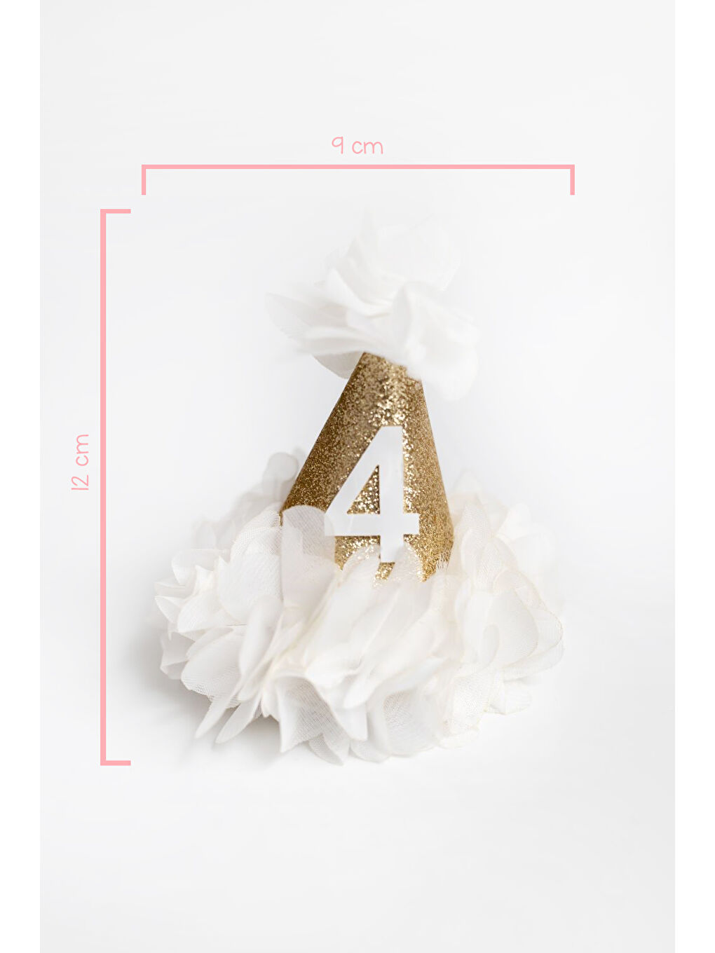 Beyaz 4 Yaş Huni Doğum Günü Klips Toka-2