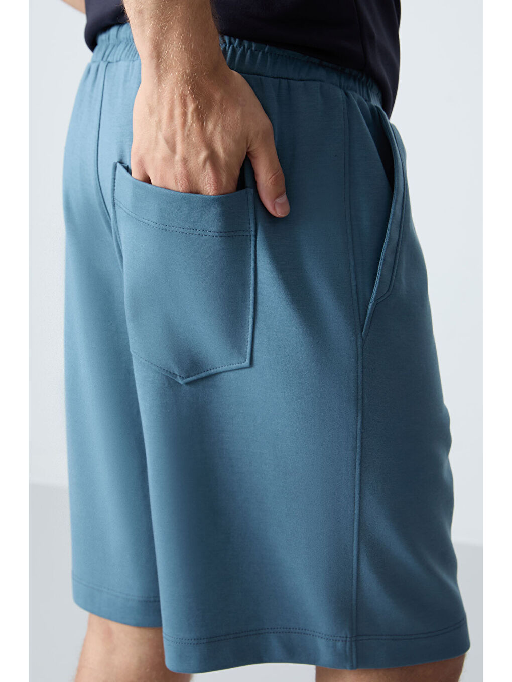 Yeşil Orman yeşili Pamuklu Kalın Yumuşak Dokulu Standart Fit Basic Erkek Şort  - 81275-6