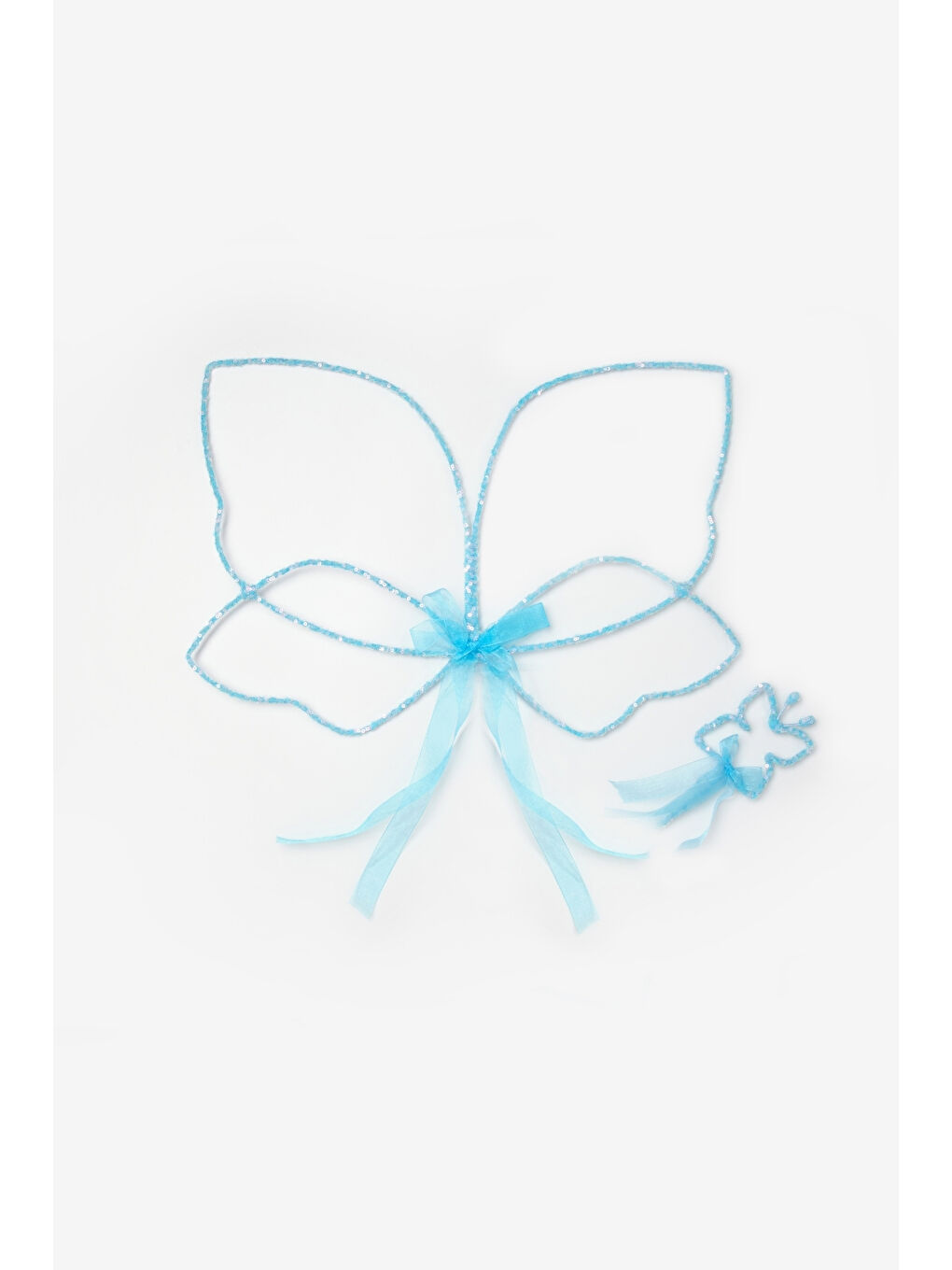 Mavi Pullu 2'li Kelebek Kanat Asa Set-3