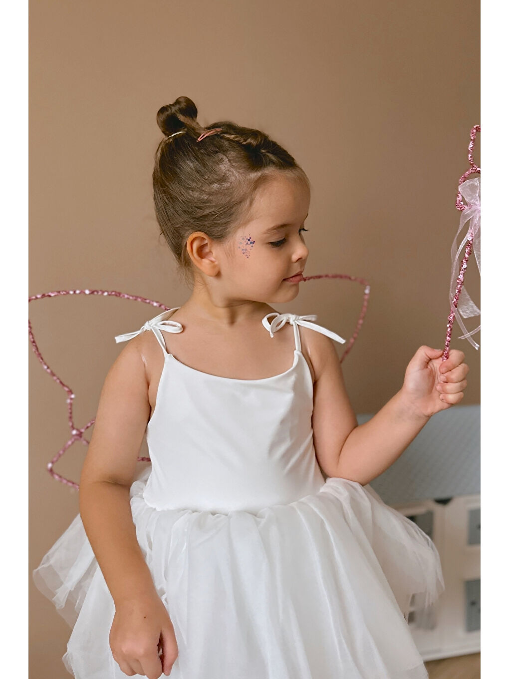 Pembe Pullu 2'li Kelebek Kanat Asa Set-2