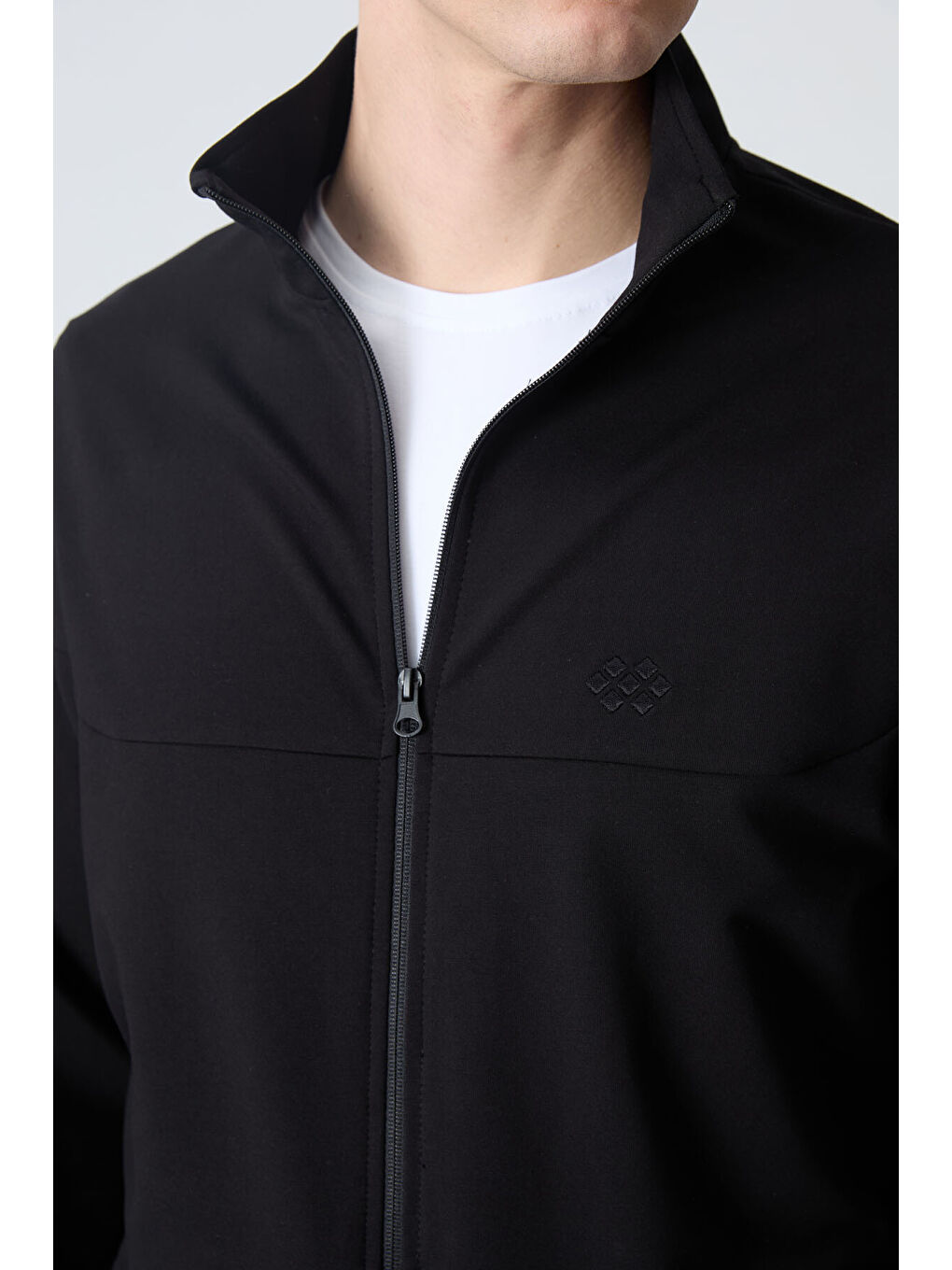 Siyah Pamuklu Kalın Yumuşak Dokulu Comfort Fit Basic Erkek Eşofman Takım - 85260-8