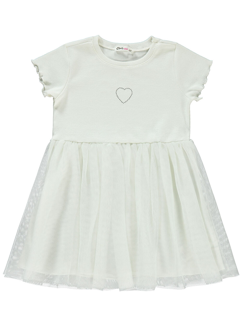 Girls Kız Çocuk Elbise 2-5 Yaş Ekru