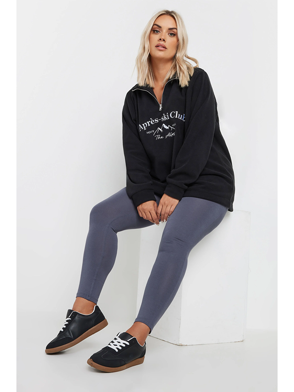 Gri Büyük Beden Vücudu Saran Elastanlı Streç Tayt 143595-1