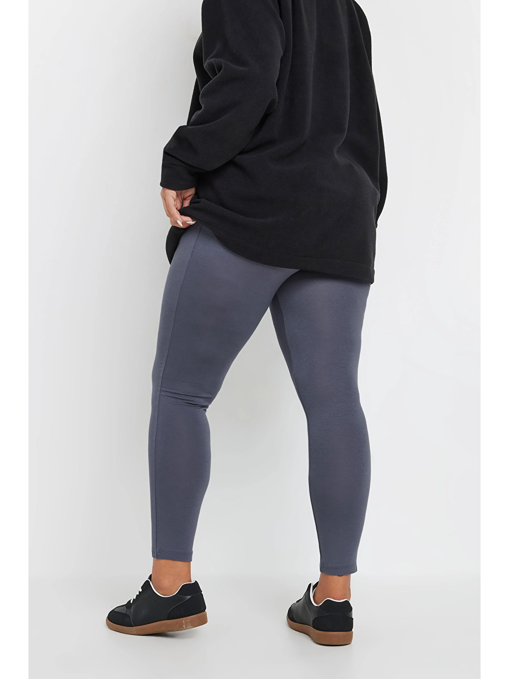 Gri Büyük Beden Vücudu Saran Elastanlı Streç Tayt 143595-3