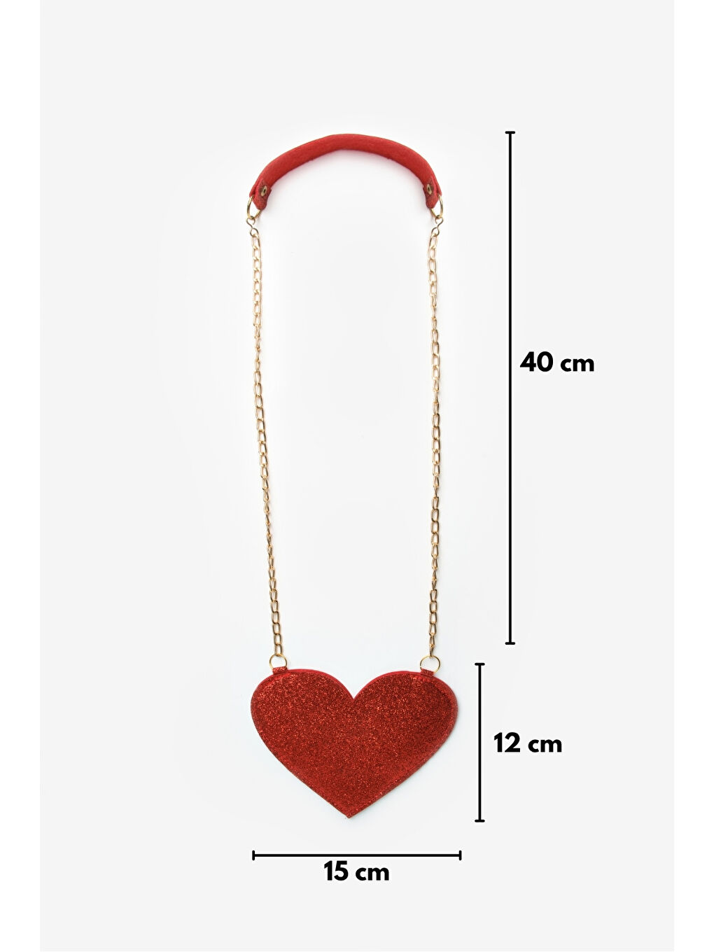 Kırmızı Kalp Şekilli Kız Çocuk Çanta-2