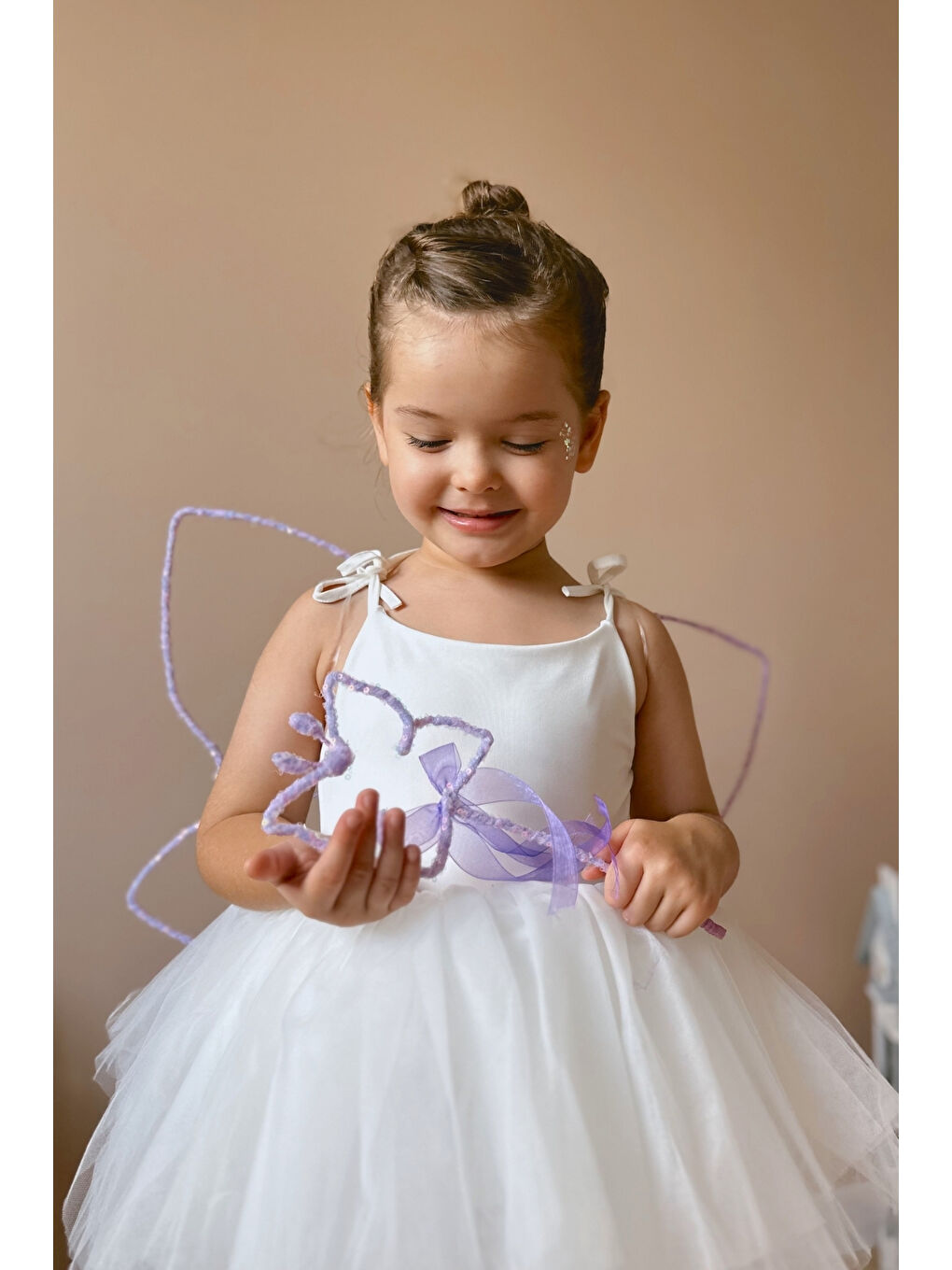 Lila Pullu 2'li Kelebek Kanat Asa Set-1