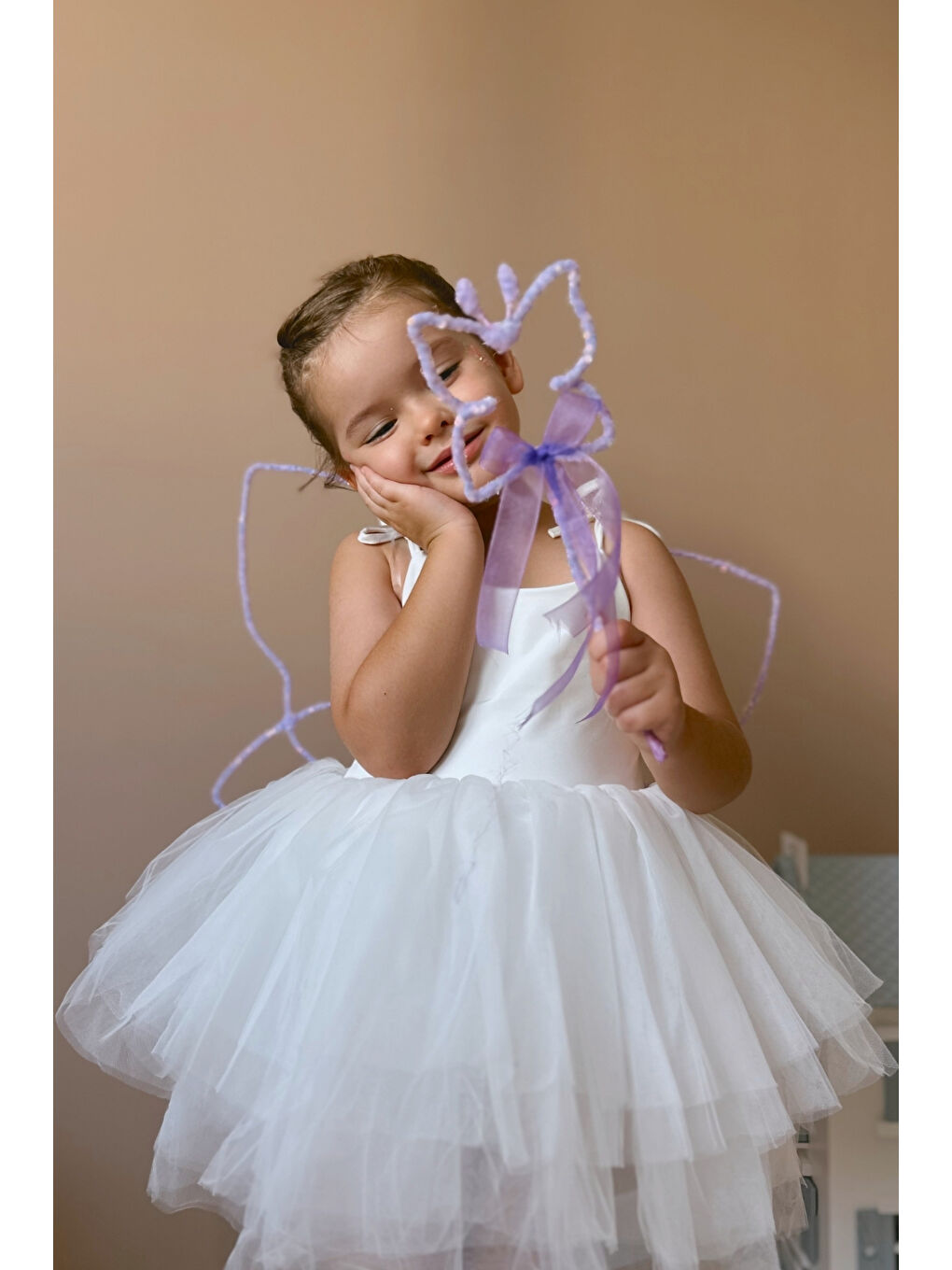 Lila Pullu 2'li Kelebek Kanat Asa Set-2