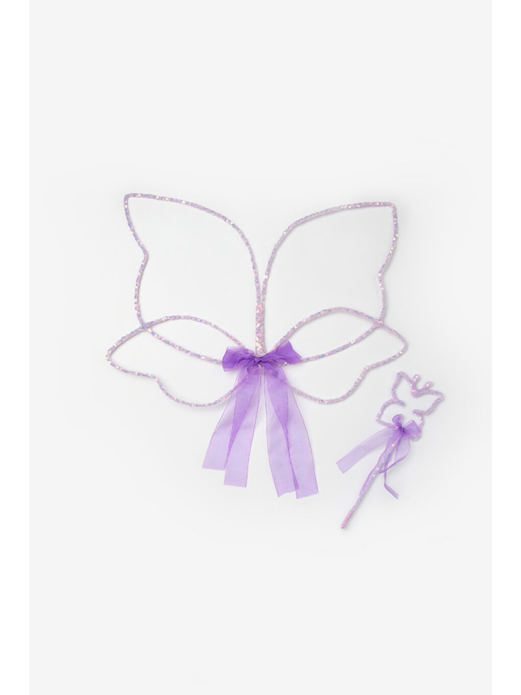 Lila Pullu 2'li Kelebek Kanat Asa Set-3