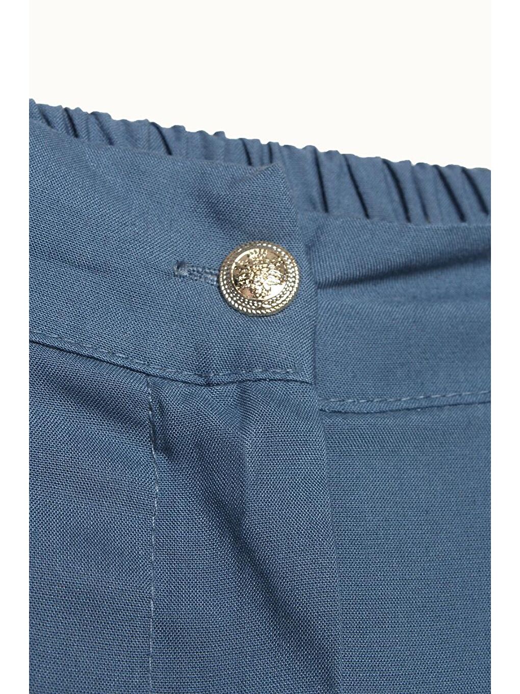 İndigo-Viskon Degaje Detaylı Pantolonlu Takım-7