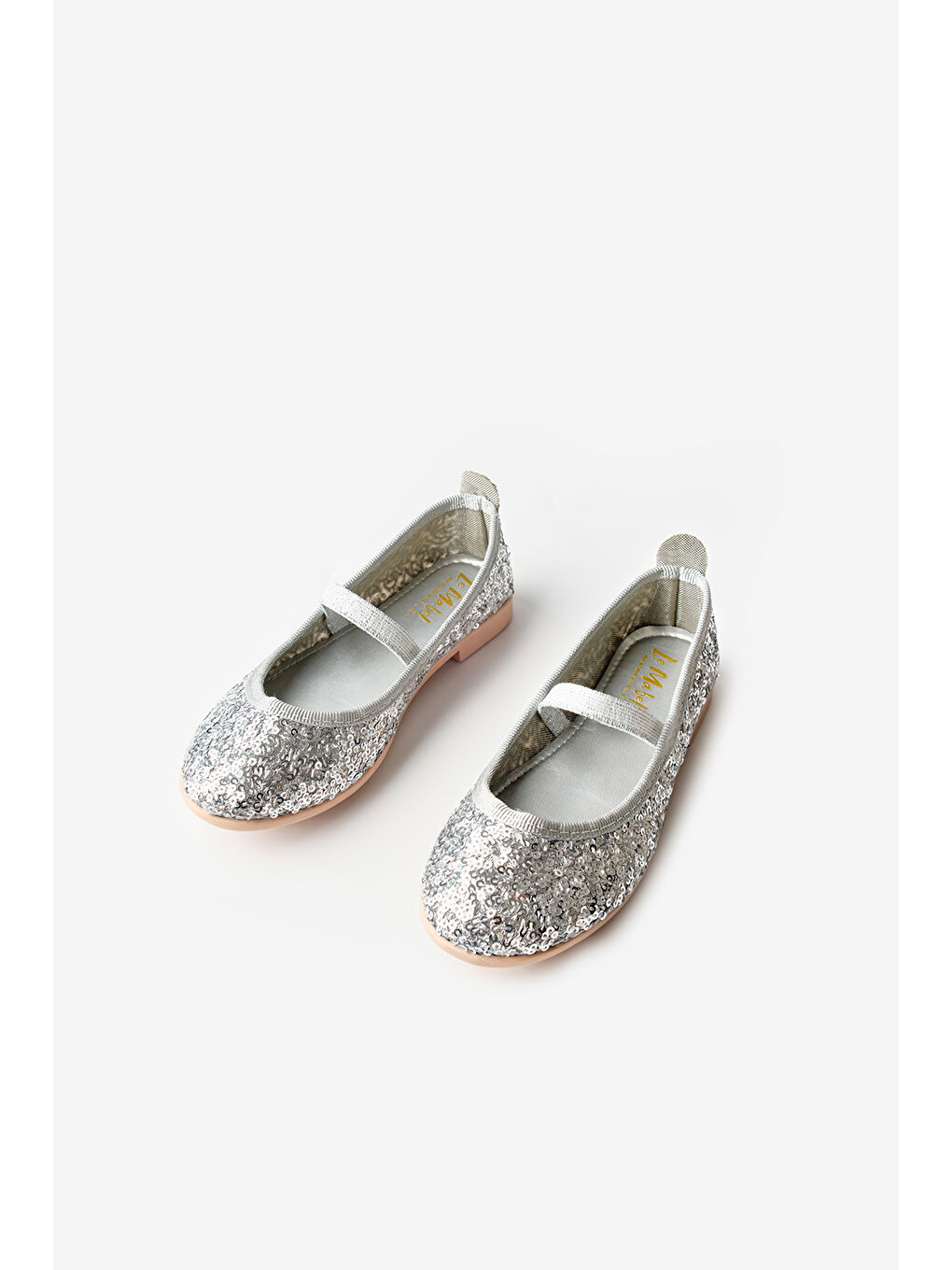 Gri Gümüş Payetli Kız Çocuk Babet