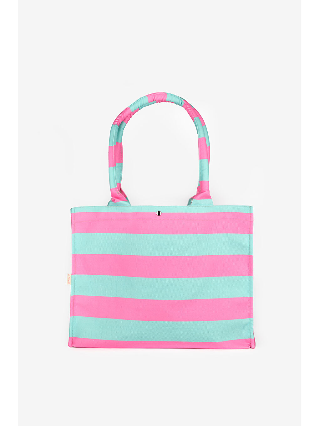 Yeşil Mint Çizgili Kadın Plaj Çantası