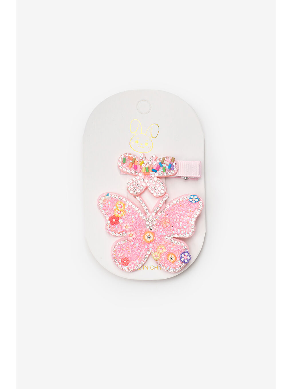 Pembe Pullu Kelebek İkili Kız Çocuk Klips Toka Set