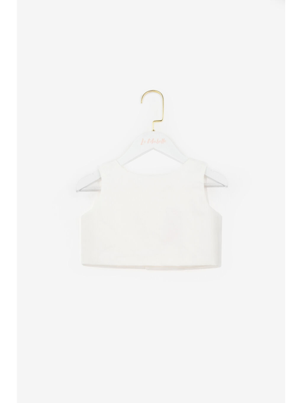 Ekru  Saten Kız Çocuk Crop Bluz