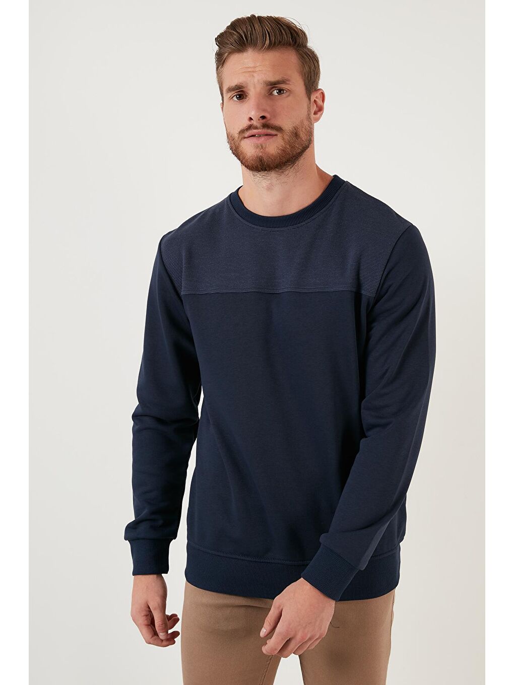 İndigo Pamuklu Bisiklet Yaka Slim Fit Sweat 5905033-1