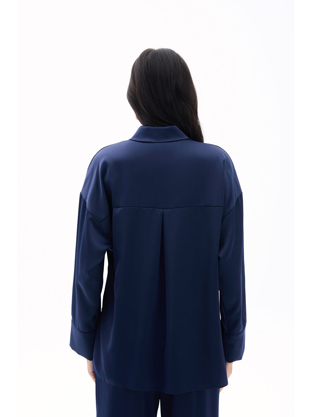 Aksesuar Detaylı Gömlek - Lacivert-7