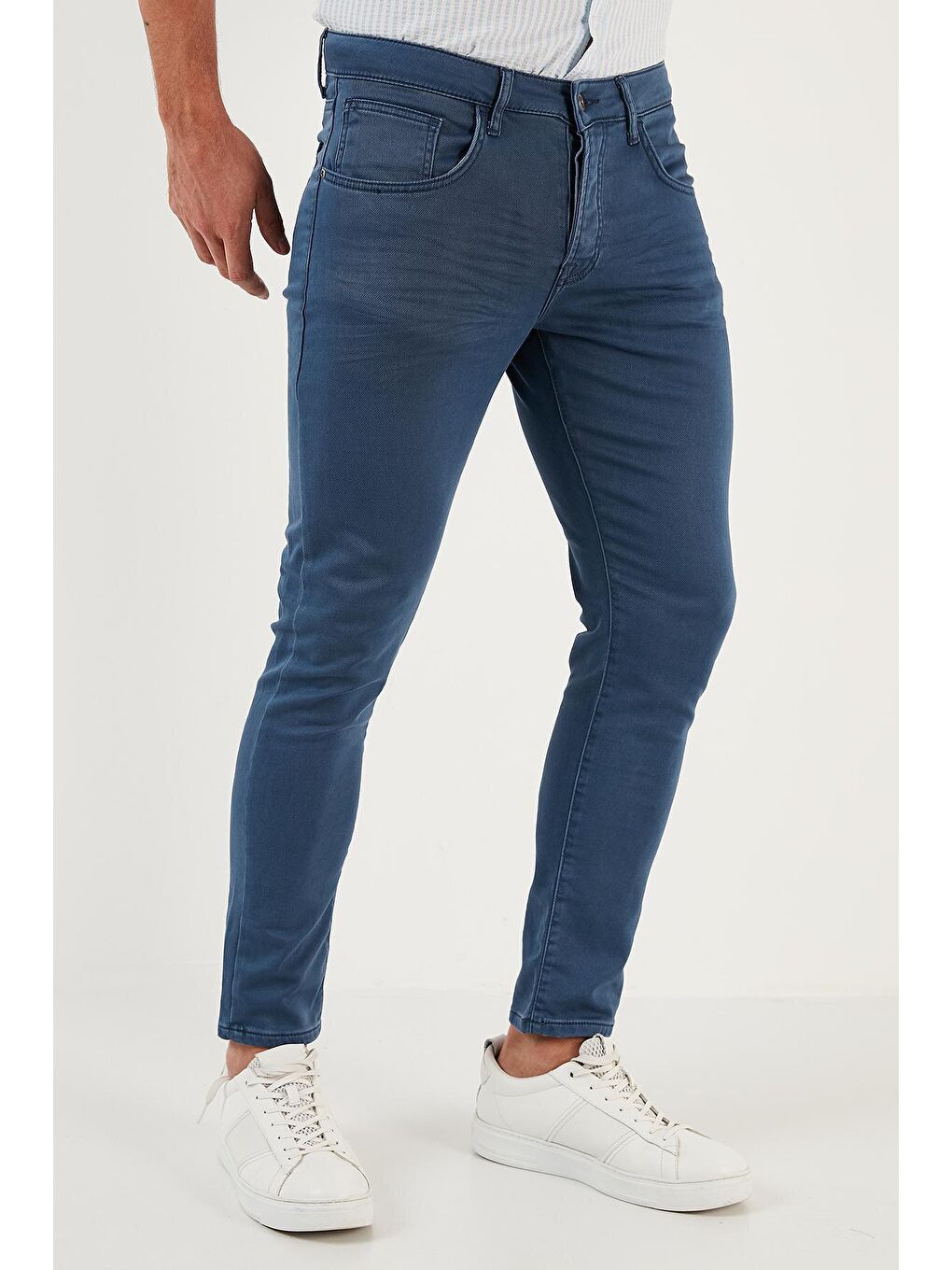 Buratti İndigo Pamuklu Normal Bel Dar Paça Slim Fit Jeans 1114D04NAPOLI - 2